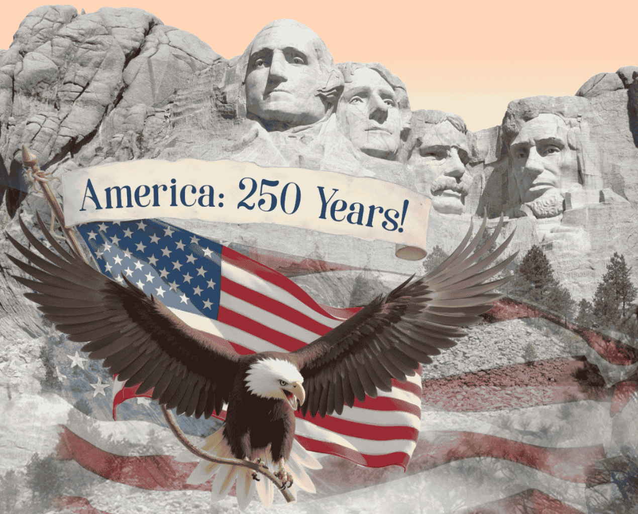 America: 250 Years! Mount Rushmore Panel 